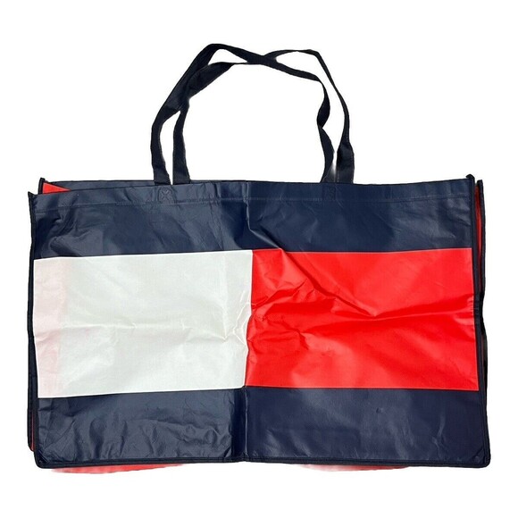 Tommy Hilfiger Shopper Bag XL Large Tote Double Handles‎ Red White Blue 25x15x5 - Picture 2 of 3
